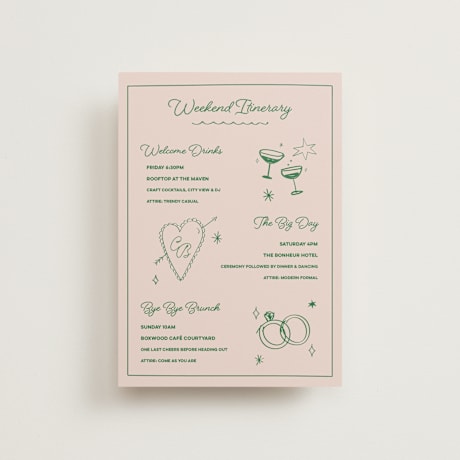 Petite Wedding Weekend Itinerary Cards
