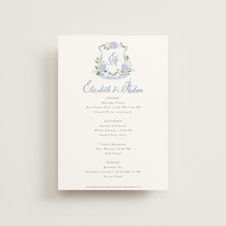 Petite Wedding Weekend Itinerary Cards