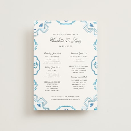 Petite Wedding Weekend Itinerary Cards
