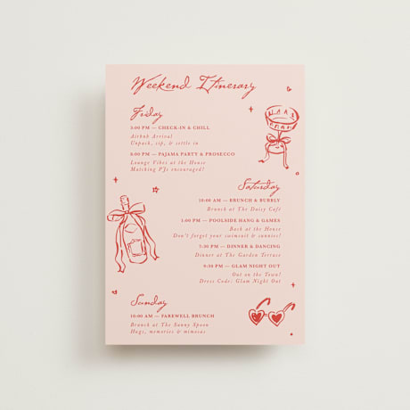 Petite Wedding Weekend Itinerary Cards
