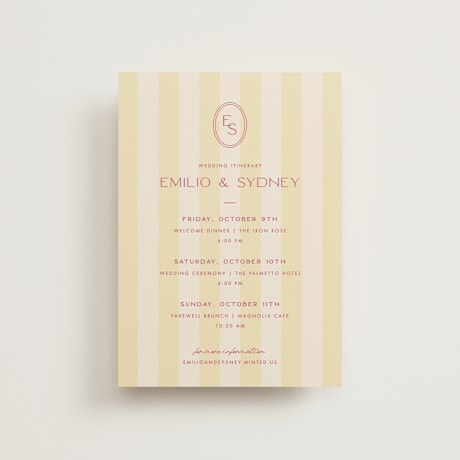 Petite Wedding Weekend Itinerary Cards