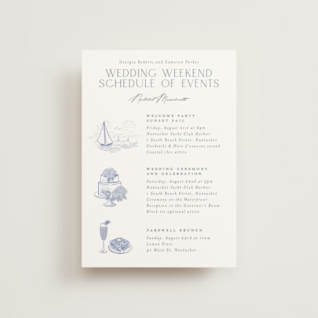 Petite Wedding Weekend Itinerary Cards