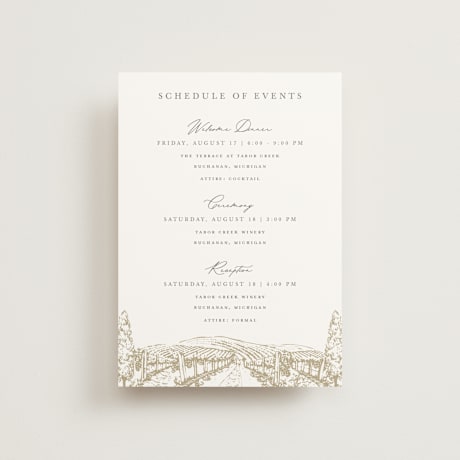 Petite Wedding Weekend Itinerary Cards
