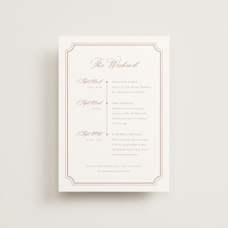 Petite Wedding Weekend Itinerary Cards