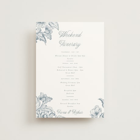 Petite Wedding Weekend Itinerary Cards