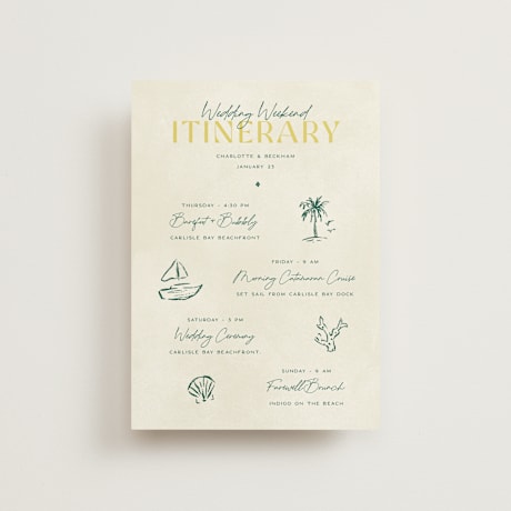 Petite Wedding Weekend Itinerary Cards