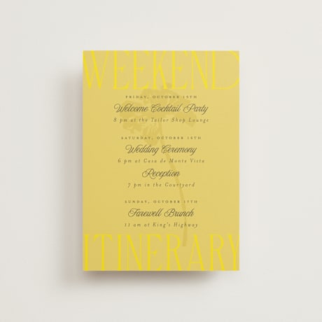 Petite Wedding Weekend Itinerary Cards