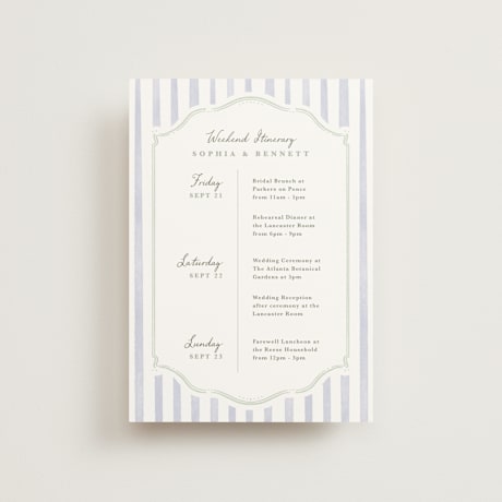 Petite Wedding Weekend Itinerary Cards