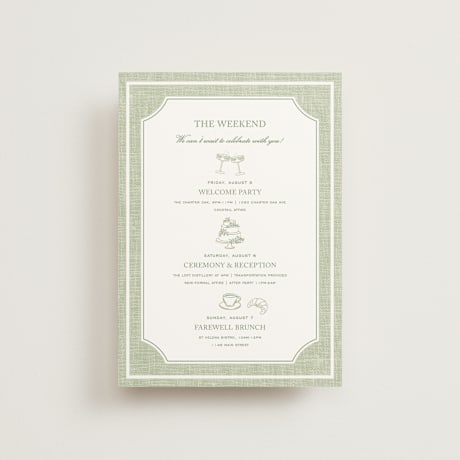 Petite Wedding Weekend Itinerary Cards