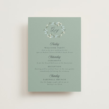 Petite Wedding Weekend Itinerary Cards