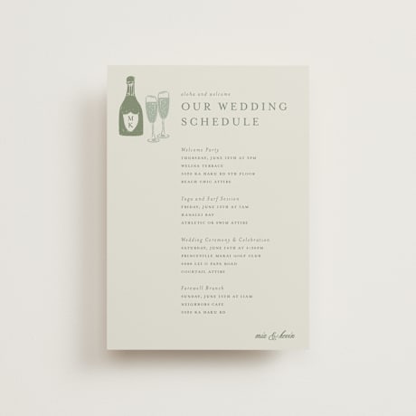 Petite Wedding Weekend Itinerary Cards