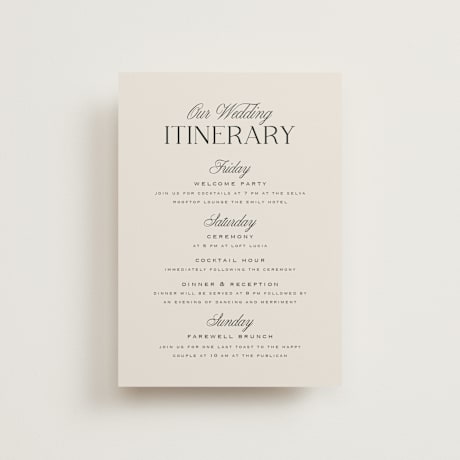 Petite Wedding Weekend Itinerary Cards