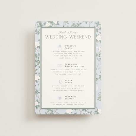 Petite Wedding Weekend Itinerary Cards