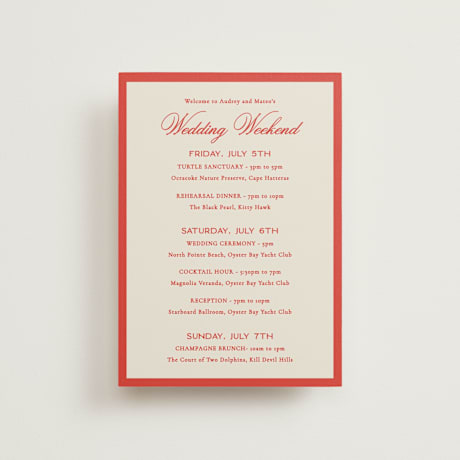 Petite Wedding Weekend Itinerary Cards