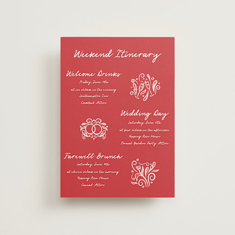 Petite Wedding Weekend Itinerary Cards