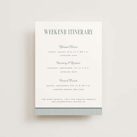 Petite Wedding Weekend Itinerary Cards