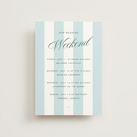 Petite Wedding Weekend Itinerary Cards