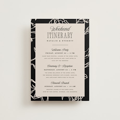 Petite Wedding Weekend Itinerary Cards