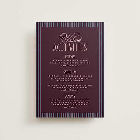Petite Wedding Weekend Itinerary Cards