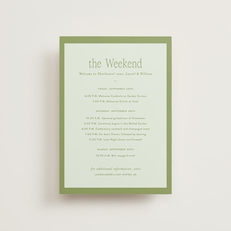 Petite Wedding Weekend Itinerary Cards