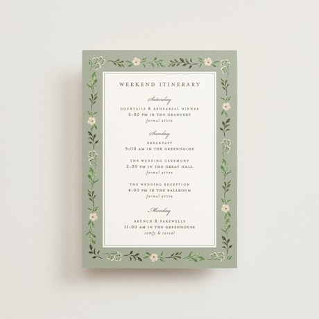 Petite Wedding Weekend Itinerary Cards