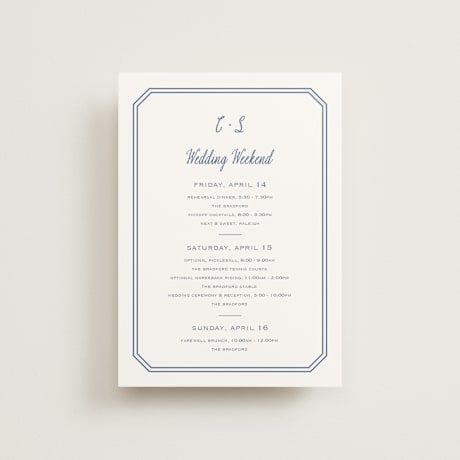 Petite Wedding Weekend Itinerary Cards