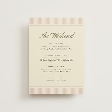 Petite Wedding Weekend Itinerary Cards