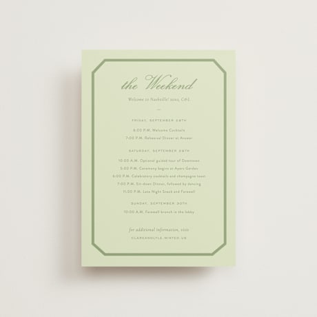 Petite Wedding Weekend Itinerary Cards