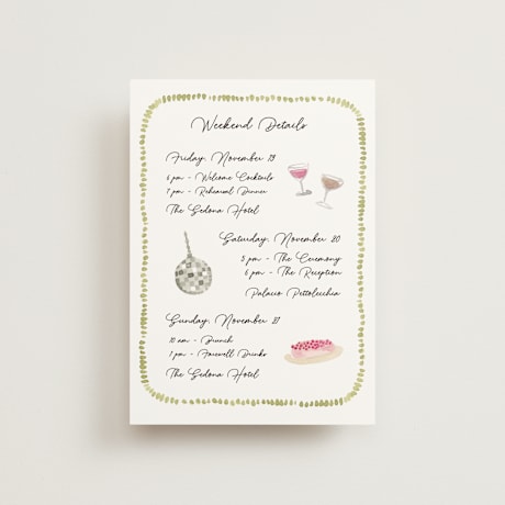 Petite Wedding Weekend Itinerary Cards
