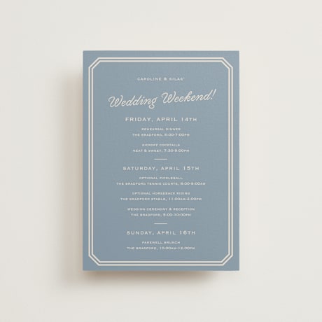 Petite Wedding Weekend Itinerary Cards