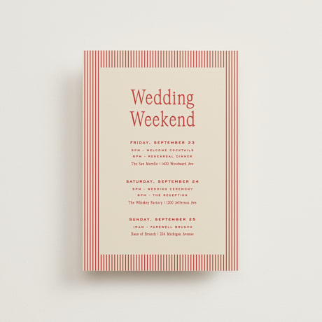 Petite Wedding Weekend Itinerary Cards