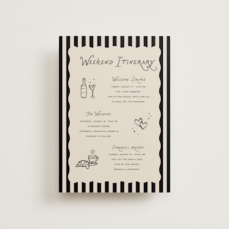 Petite Wedding Weekend Itinerary Cards