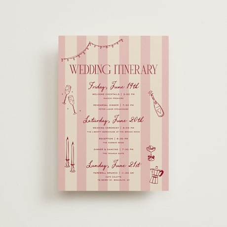 Petite Wedding Weekend Itinerary Cards