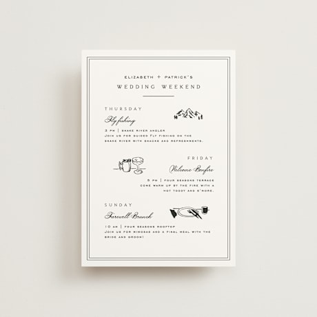 Petite Wedding Weekend Itinerary Cards