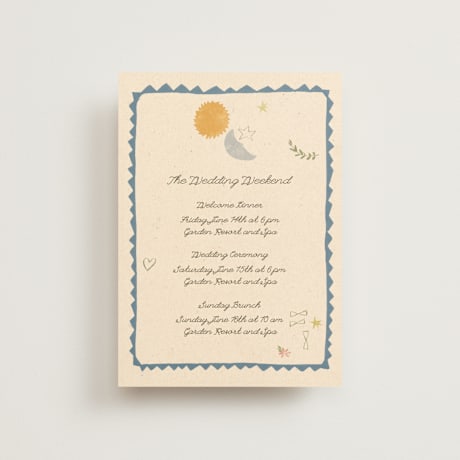 Petite Wedding Weekend Itinerary Cards