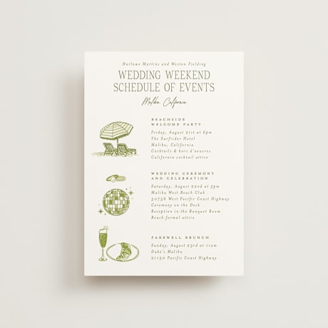 Petite Wedding Weekend Itinerary Cards