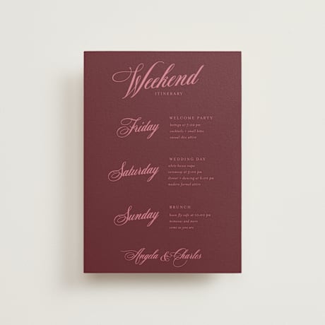 Petite Wedding Weekend Itinerary Cards