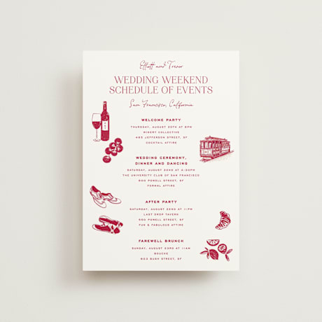 Petite Wedding Weekend Itinerary Cards