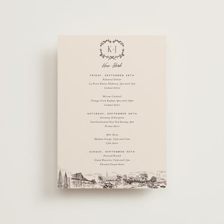 Petite Wedding Weekend Itinerary Cards