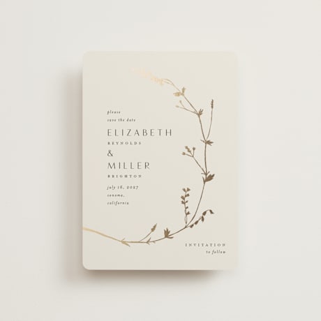 Foil-Pressed Save the Date Petite Cards