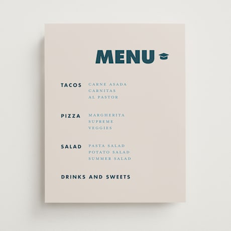 Graduation Menu Signs