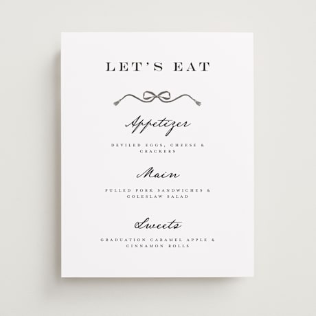 Graduation Menu Signs