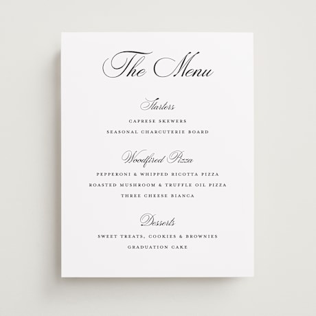 Graduation Menu Signs