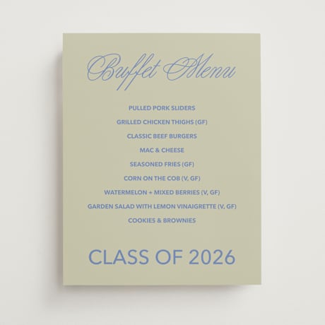 Graduation Menu Signs