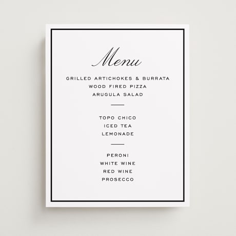 Graduation Menu Signs