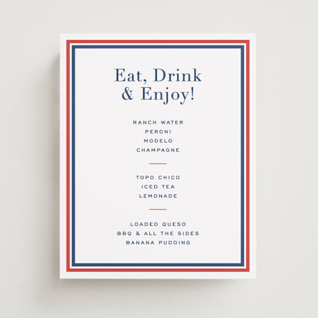 Graduation Menu Signs