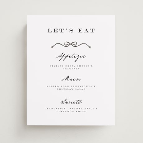 Graduation Menu Signs