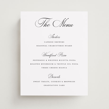 Graduation Menu Signs