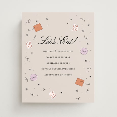 Graduation Menu Signs