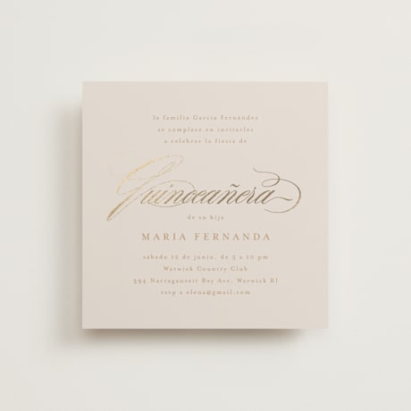 Foil-Pressed Quinceanera Invitations